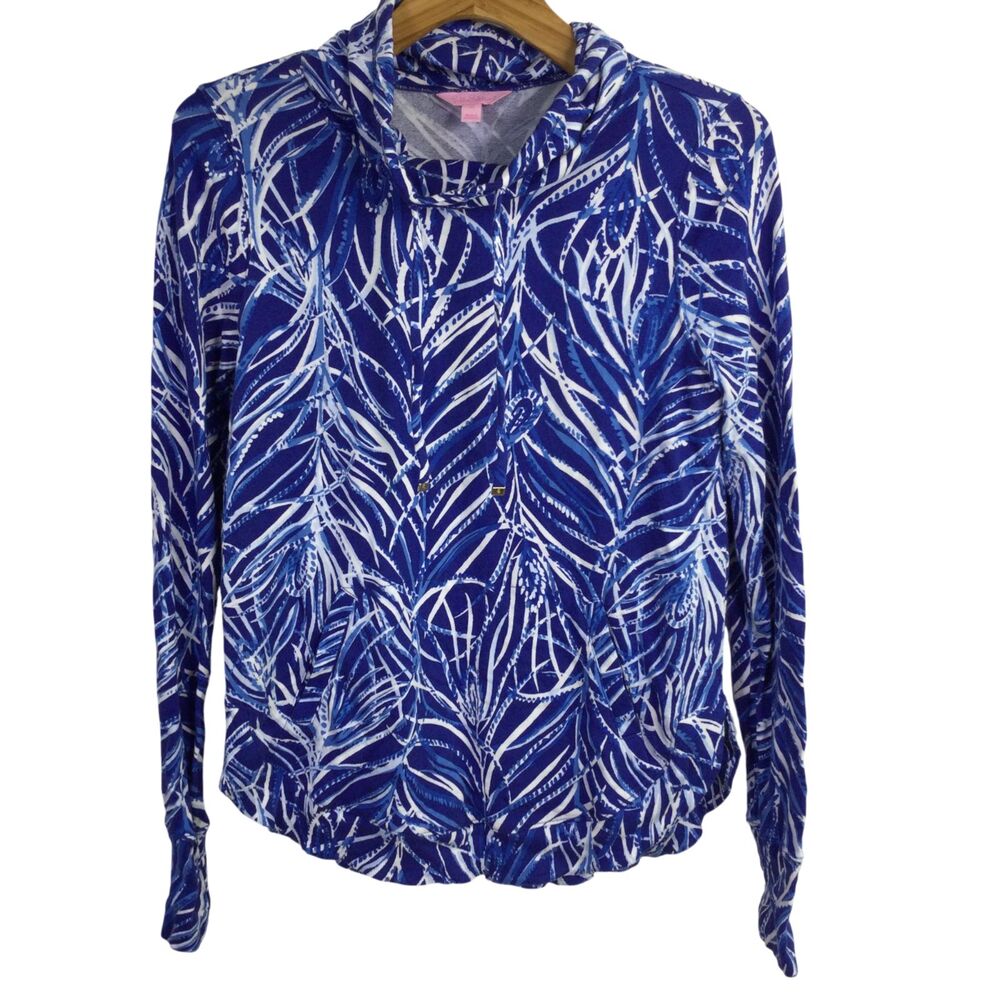 Lilly Pulitzer Womens Fletcher Pullover Twilight Blue Long Sleeve Size M
